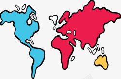 世界地图点图彩色世界地图图表矢量图高清图片