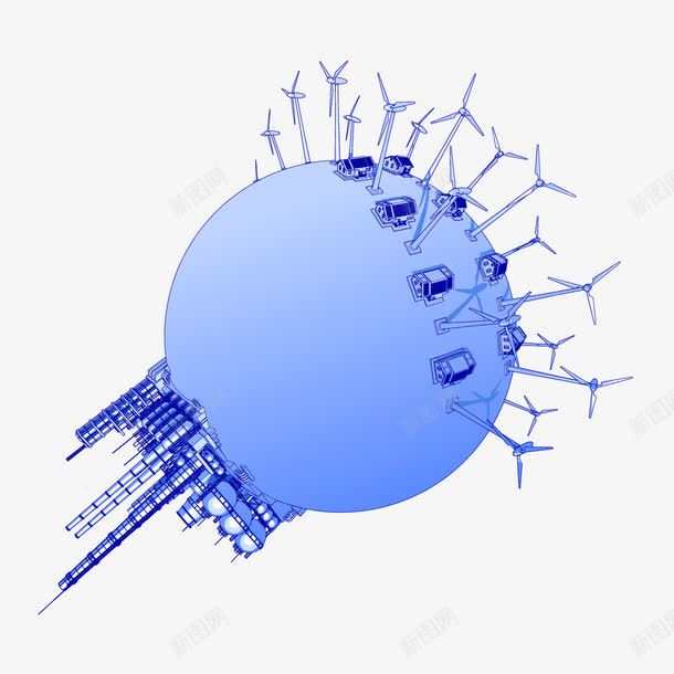 地球建筑和风能发电png免抠素材_新图网 https://ixintu.com 地球 建筑 风能发电