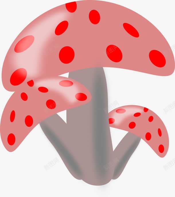 卡通蘑菇png免抠素材_新图网 https://ixintu.com 卡通 小红点 粉底 红点 蘑菇