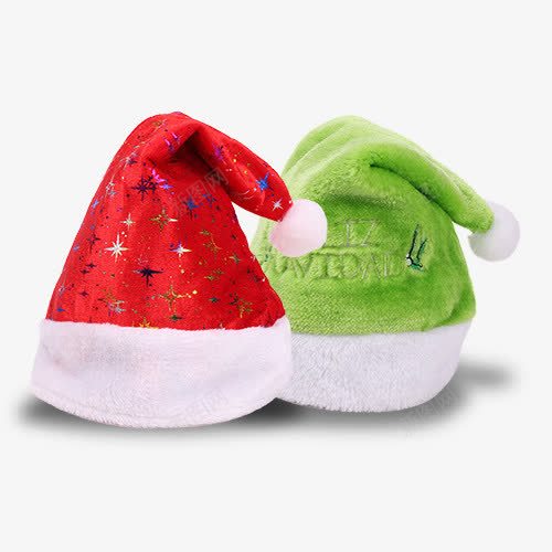两顶圣诞帽png免抠素材_新图网 https://ixintu.com 产品实物 圣诞帽 圣诞节 棉帽 红绿色 节日