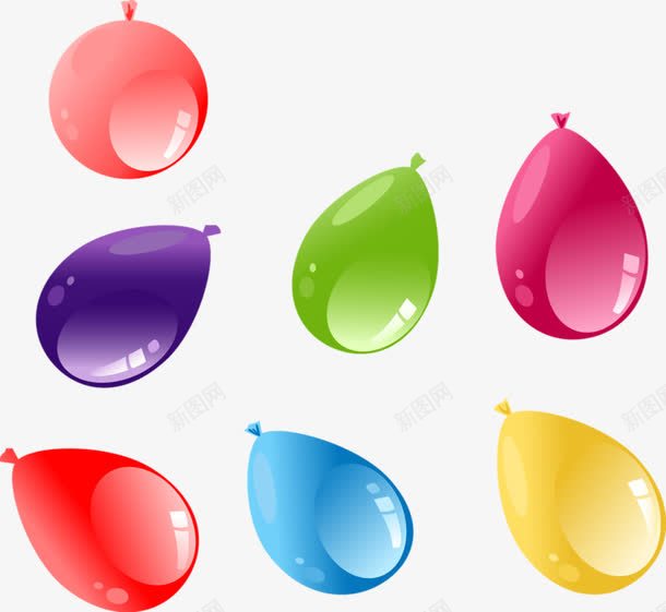 手绘彩色水球png免抠素材_新图网 https://ixintu.com 彩色 手绘 水球 装饰