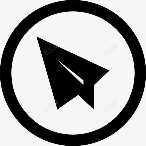 飞机填充符号在圆形按钮图标png_新图网 https://ixintu.com 形状圆 运输标志 飞机 飞机metrize 黑色