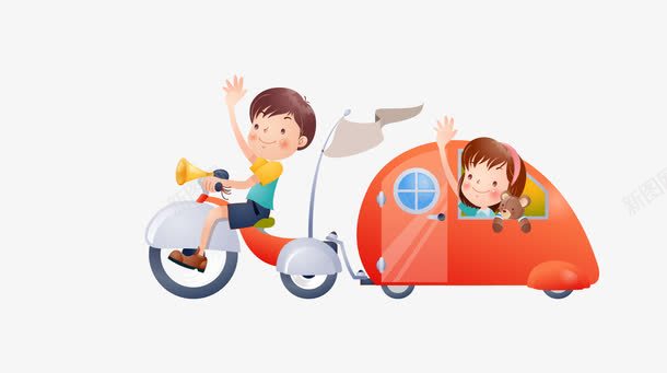 骑车的小孩png免抠素材_新图网 https://ixintu.com 卡通孩子图片 小孩 骑车的小孩