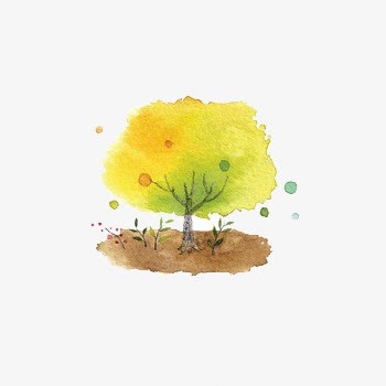 黄色水彩树png免抠素材_新图网 https://ixintu.com 手绘树 树 树苗 水彩树 黄色树