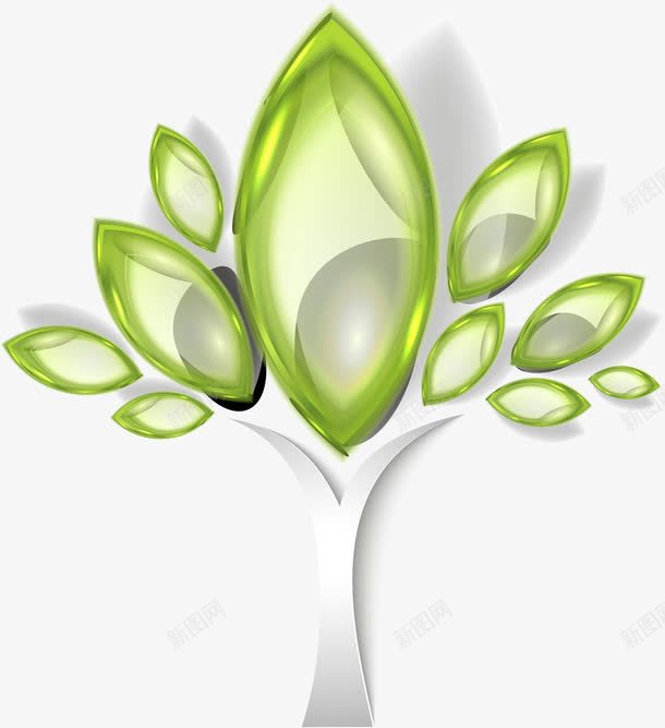 绿色梦幻结晶树木png免抠素材_新图网 https://ixintu.com 免抠PNG 树木 梦幻 植物 环保 结晶 绿化 绿色 装饰图案
