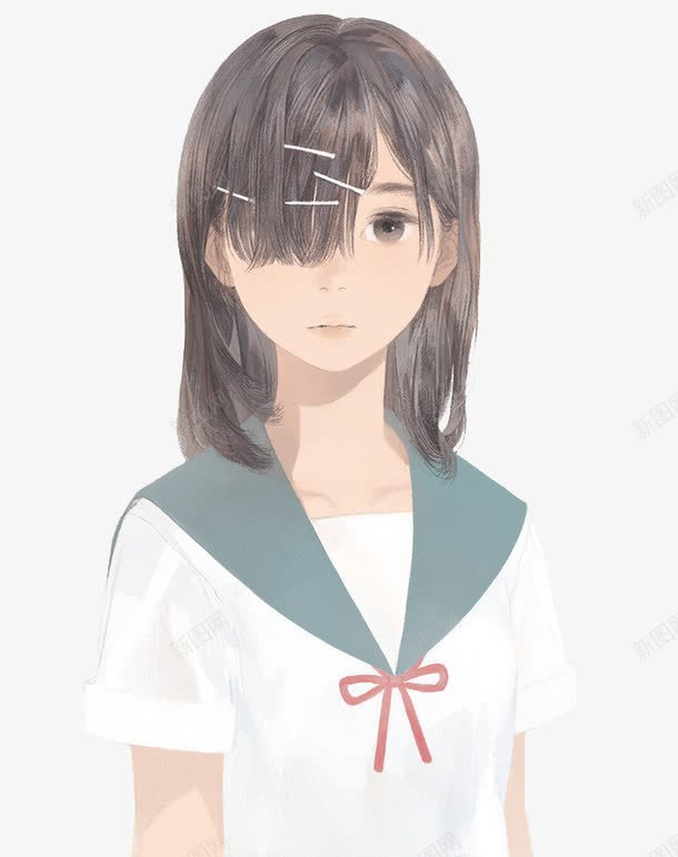 女学生png免抠素材_新图网 https://ixintu.com 插画女孩学生