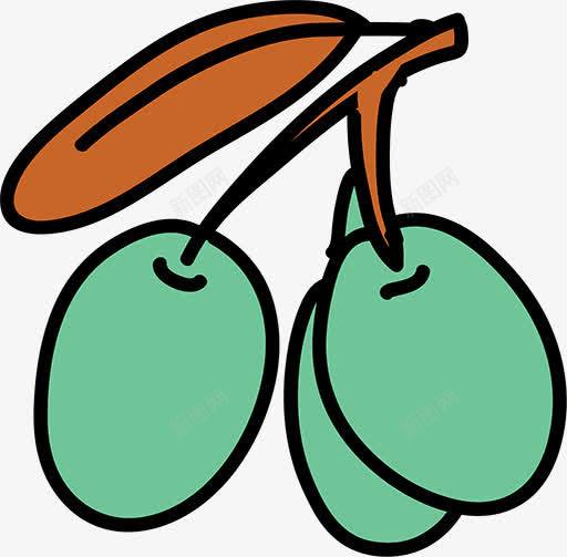 卡通橄榄png免抠素材_新图网 https://ixintu.com 简笔画 绿橄榄 食材 食物