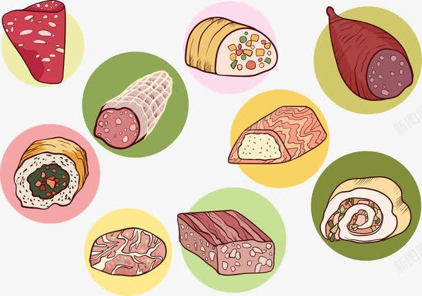 卡通肉类食物png免抠素材_新图网 https://ixintu.com 猪肉 米饭 食物 鸡肉