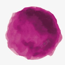 紫色圆形印染水彩纸素材