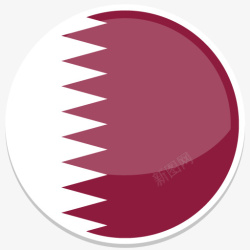 卡塔尔平圆世界国旗图标集素材