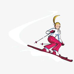 滑雪的女孩素材