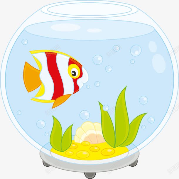 卡通鱼缸png免抠素材_新图网 https://ixintu.com 卡通 卡通矢量 卡通素材 矢量卡通 鱼缸