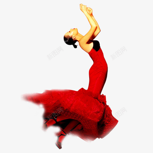 红色衣裙跳舞的女孩png免抠素材_新图网 https://ixintu.com 女孩 红色 衣裙 跳舞