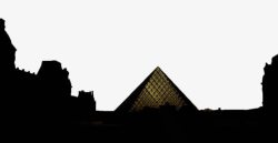 罗浮宫金字塔夕阳下的罗浮宫金字塔高清图片