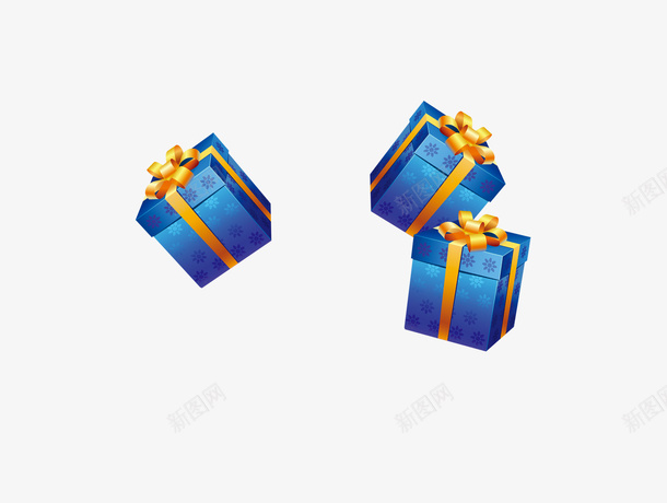 三个蓝色礼物盒png免抠素材_新图网 https://ixintu.com 三个 礼物盒 蓝色