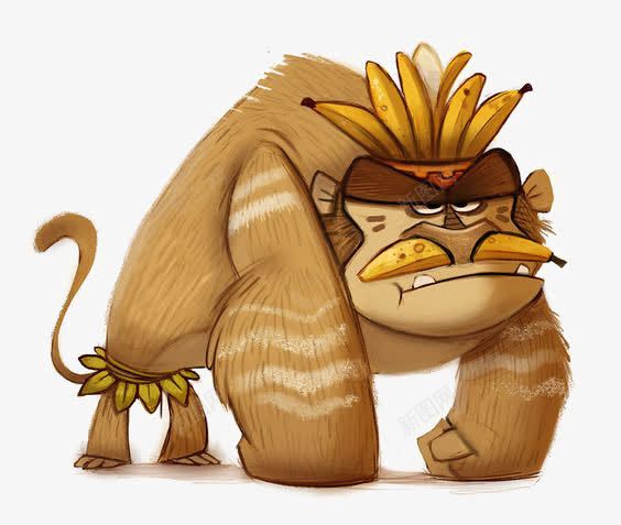 卡通猩猩png免抠素材_新图网 https://ixintu.com 公猩猩 动物插画 大猩猩 手绘猩猩 黄毛猩猩