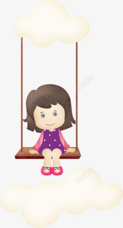 荡秋千的女孩素材