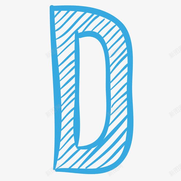 蓝色线条绘画字母Dpng免抠素材_新图网 https://ixintu.com 字母 手绘D 水墨 线条 绘画 英文 英语 蓝色的