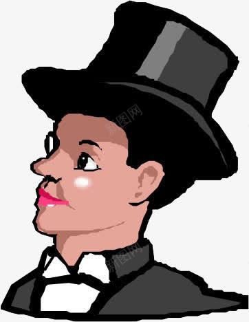 带着魔术帽png免抠素材_新图网 https://ixintu.com 人物 卡通 帽子 素材 黑色