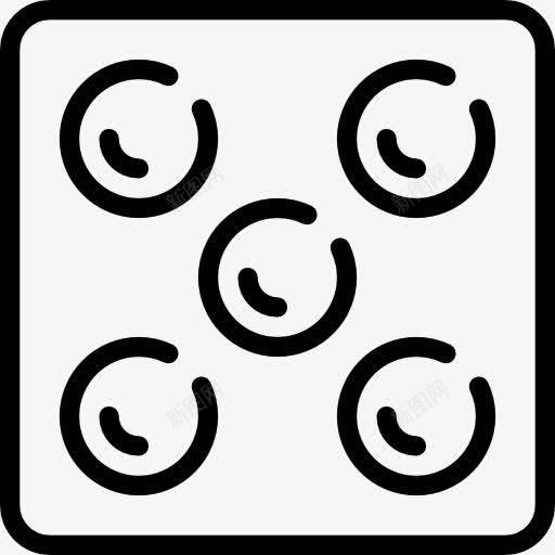 骰子数5图标png_新图网 https://ixintu.com 平方 形状 赌博 赌场 赌运气