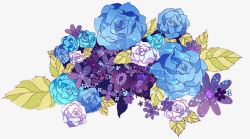 蓝色的花朵花簇素材