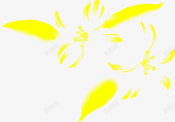 手绘黄色卡通花朵朦胧png免抠素材_新图网 https://ixintu.com 卡通 朦胧 花朵 黄色