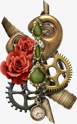 创意艺术品铜器玫瑰花素材