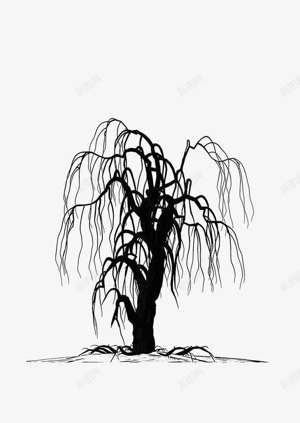 绘画植物枯树黑白png免抠素材_新图网 https://ixintu.com 枯树 绘画植物 黑白