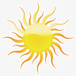 夏日卡通手绘黄色太阳素材