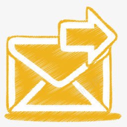 黄色的邮件发送origami图标图标
