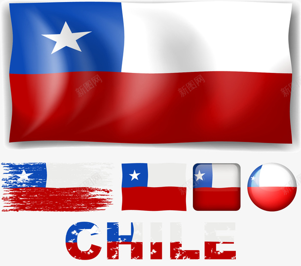 手绘智利共和国矢量图ai免抠素材_新图网 https://ixintu.com CHILE 国旗 手绘 智利共和国 矢量图