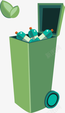 绿色回收垃圾桶图图标图标