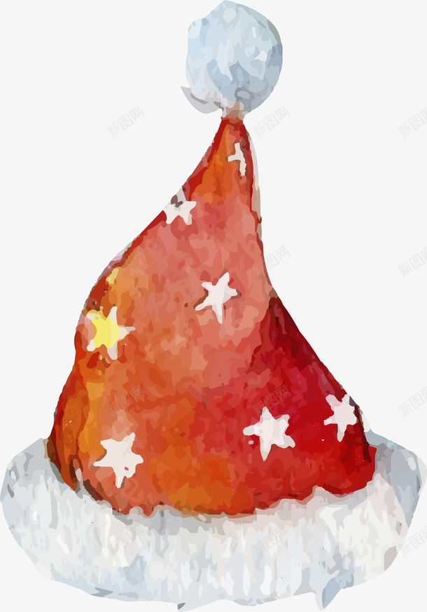 红色星星圣诞帽矢量图ai免抠素材_新图网 https://ixintu.com 圣诞帽 手绘卡通 星星帽 水彩 矢量图案 红色 矢量图