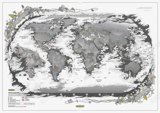 世界地图图案png免抠素材_新图网 https://ixintu.com 世界地图 创意地图 地球图案
