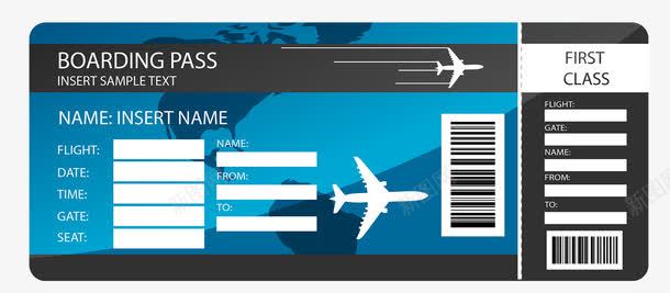 欧式航班机票登机牌png免抠素材_新图网 https://ixintu.com 机票 现代 登机牌 飞机