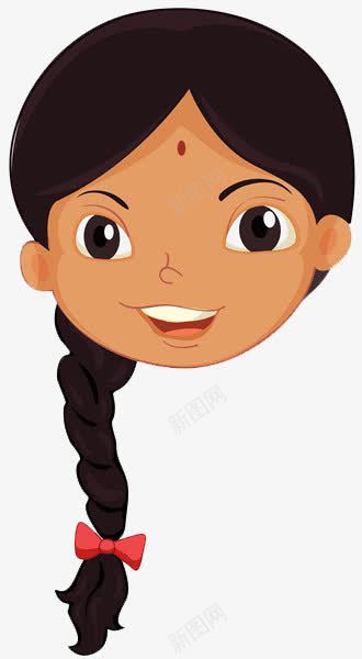印度女孩png免抠素材_新图网 https://ixintu.com 动漫头发 卡通手绘 可爱画风 开心表情 异域风情 装饰