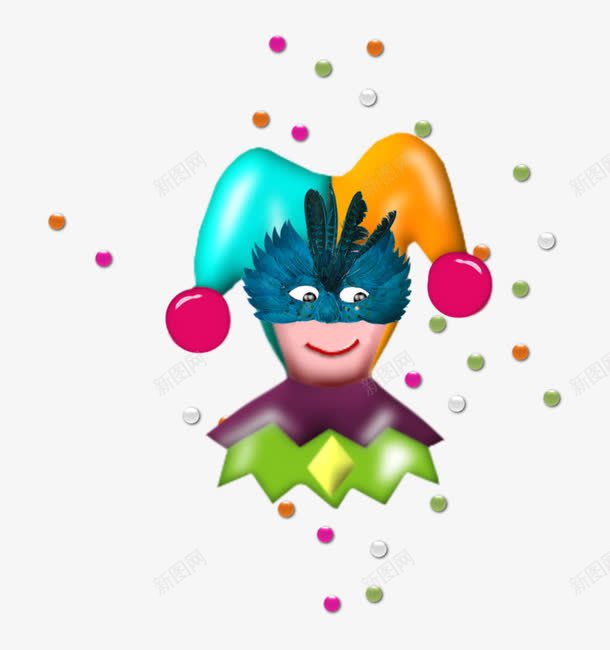 杂耍的小丑png免抠素材_新图网 https://ixintu.com 小丑 彩色的小球 手绘 搞笑 杂耍