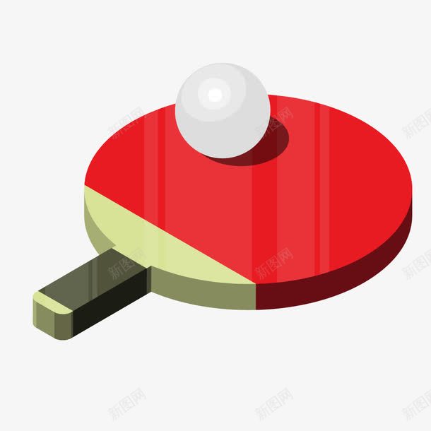 红色乒乓球拍子png免抠素材_新图网 https://ixintu.com 乒乓球 拍子 红色