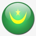 毛里塔尼亚国旗国圆形世界旗图标图标
