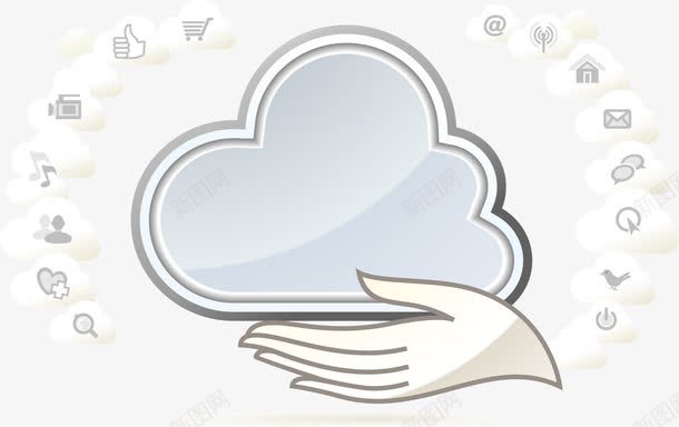 拖着云的手png免抠素材_新图网 https://ixintu.com 云朵 手 素雅