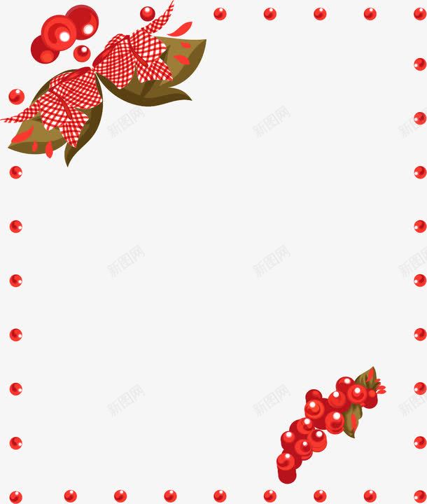 手绘圣诞节边框矢量图ai免抠素材_新图网 https://ixintu.com 圣诞节 手绘 红色 边框 矢量图