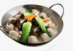 菌菇海参肉丸锅仔素材
