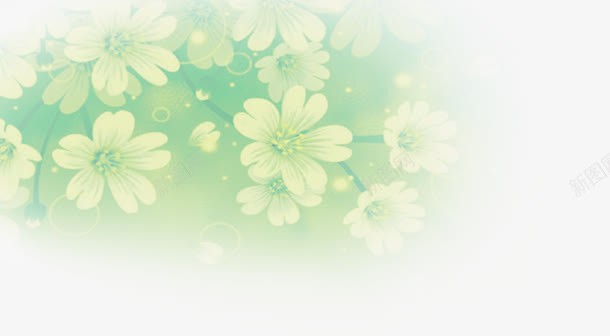 绿色花朵半透明背景装饰png免抠素材_新图网 https://ixintu.com 半透明 绿色 背景 花朵 装饰