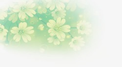 绿色花朵半透明背景装饰素材