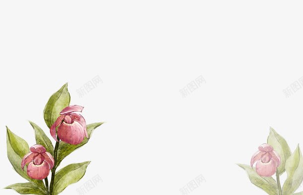 手绘花朵边框背景png免抠素材_新图网 https://ixintu.com 手绘 粉花 背景 花朵 边框