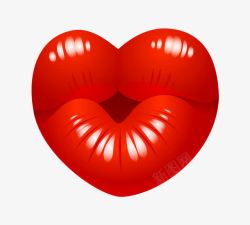 红色炫酷唇爱情情人节素材