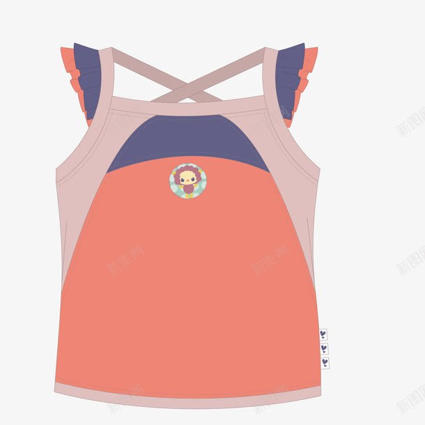 女孩上衣png免抠素材_新图网 https://ixintu.com 无袖 短袖 系带