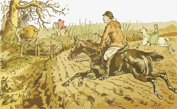 在农田骑马png免抠素材_新图网 https://ixintu.com 免费矢量下载 在农田骑马 手绘人物 插画