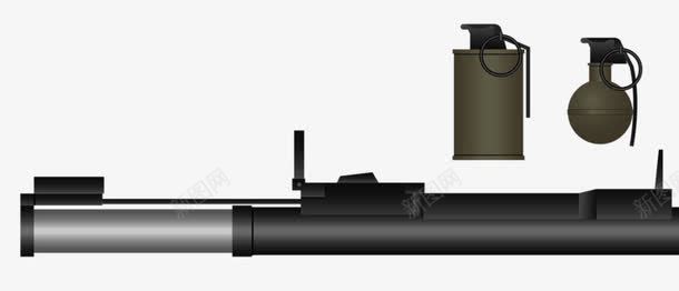 枪和手榴弹png免抠素材_新图网 https://ixintu.com 枪支 武器 炮弹 炸药