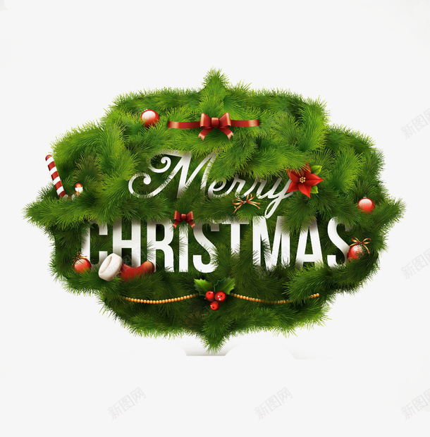 圣诞节松针树png免抠素材_新图网 https://ixintu.com 圣诞 松针树 绿色